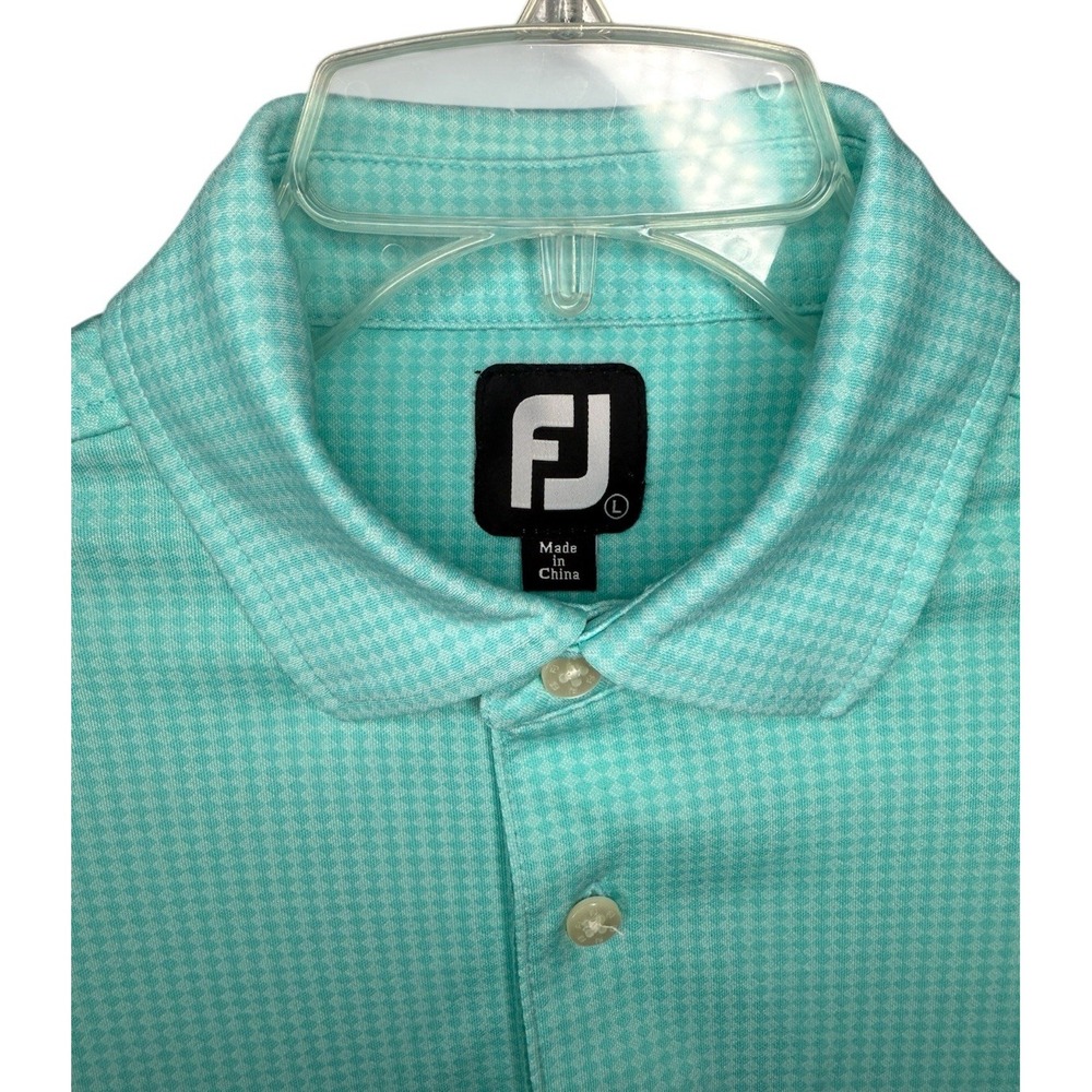 FootJoy FJ Men's Large Blue Diamond Geometric All Over Print‎ Short Sleeve Polo
